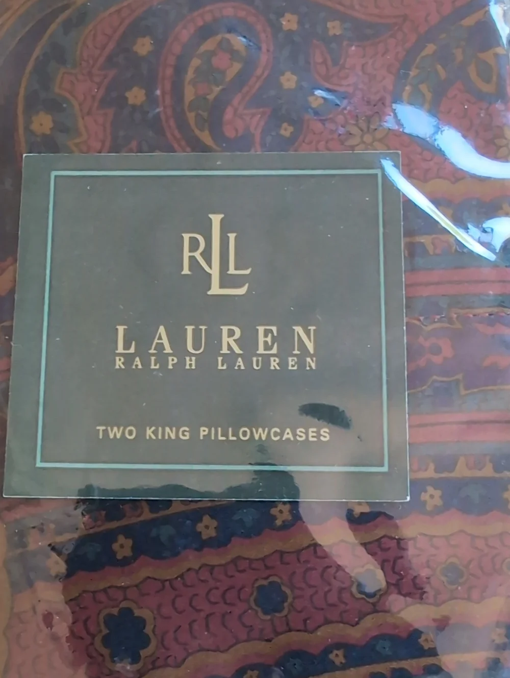 Lauren Ralph Lauren Paisley King Pillowcases in Burgundy and Navy